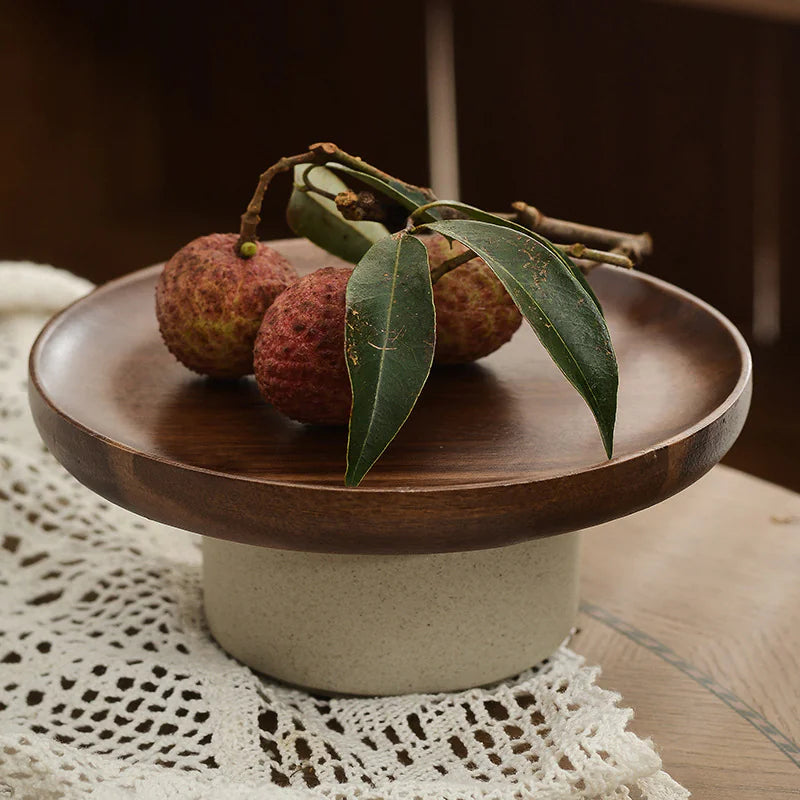 Acacia wood dessert tray from Living Abroad Creations