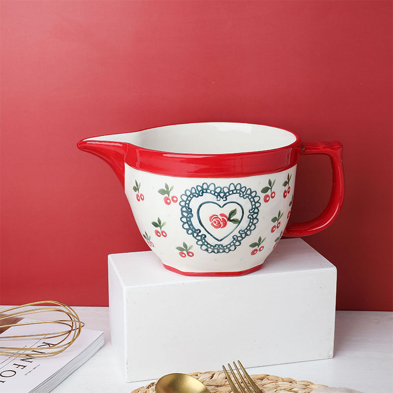 Aesthetic baking bowl with handle – Living Abroad Creations