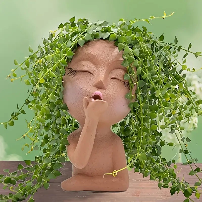 Brown whimsical resin vase for succulents or herbs – Living Abroad Creations