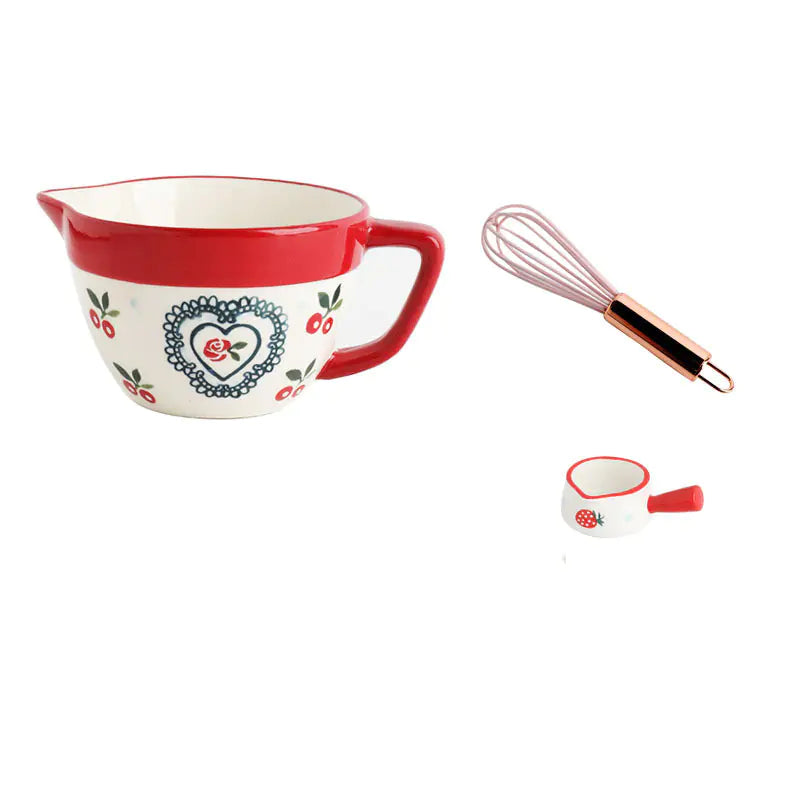 Cherry ceramic mixing bowl detail – Living Abroad Creations