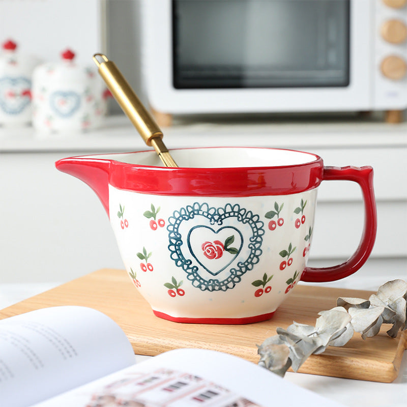 Cute kitchen bowl with cherry pattern – Living Abroad Creations