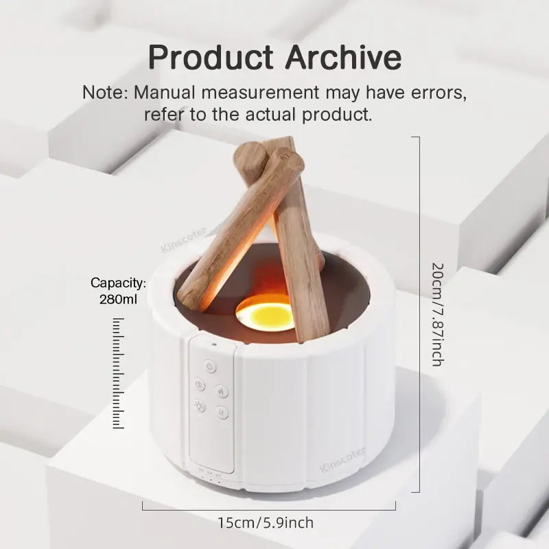 Dimensions of Living Abroad Creations 280ml aroma diffuser – compact ultrasonic humidifier for home or office 20cm/7.87inch x 15cm/5.9inch