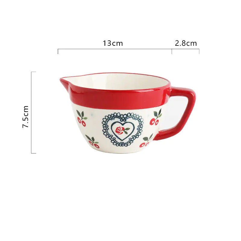Durable porcelain large mixing bowl Cherry Red – Living Abroad Creations