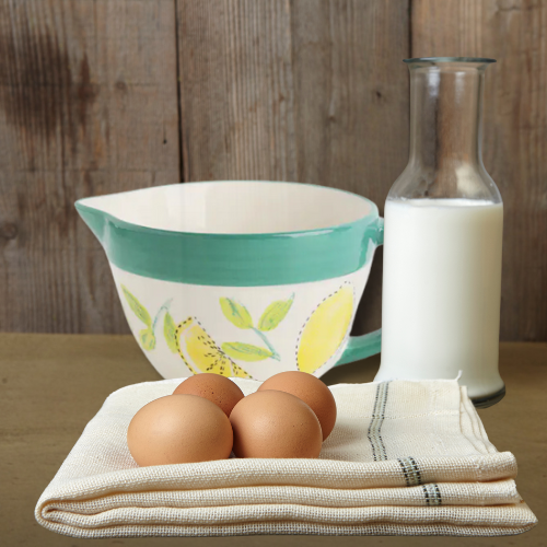 Living Abroad Creations lemon print ceramic bowl