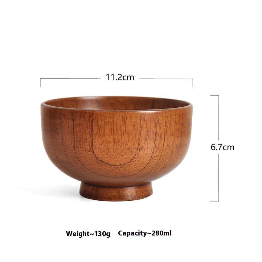 Living Abroad Creations round Japanese wooden bowl design 11.2x6.7cm