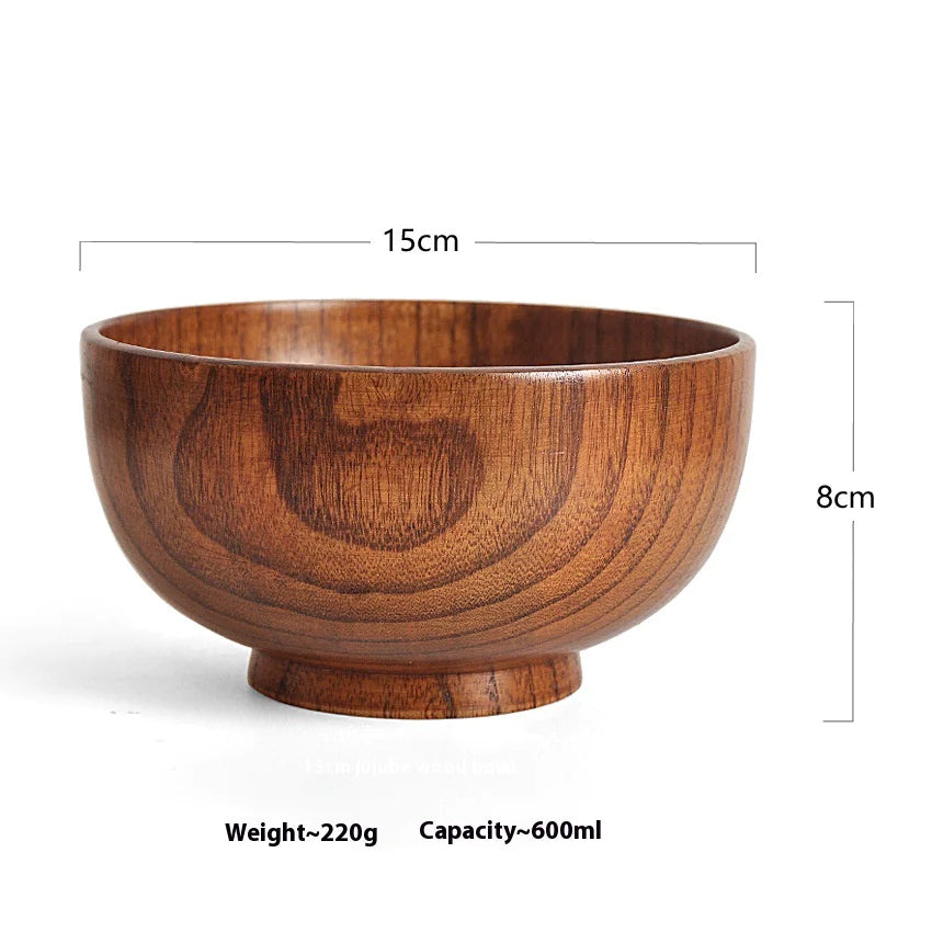 Living Abroad Creations smooth surface jujube wood bowl 15x8cm