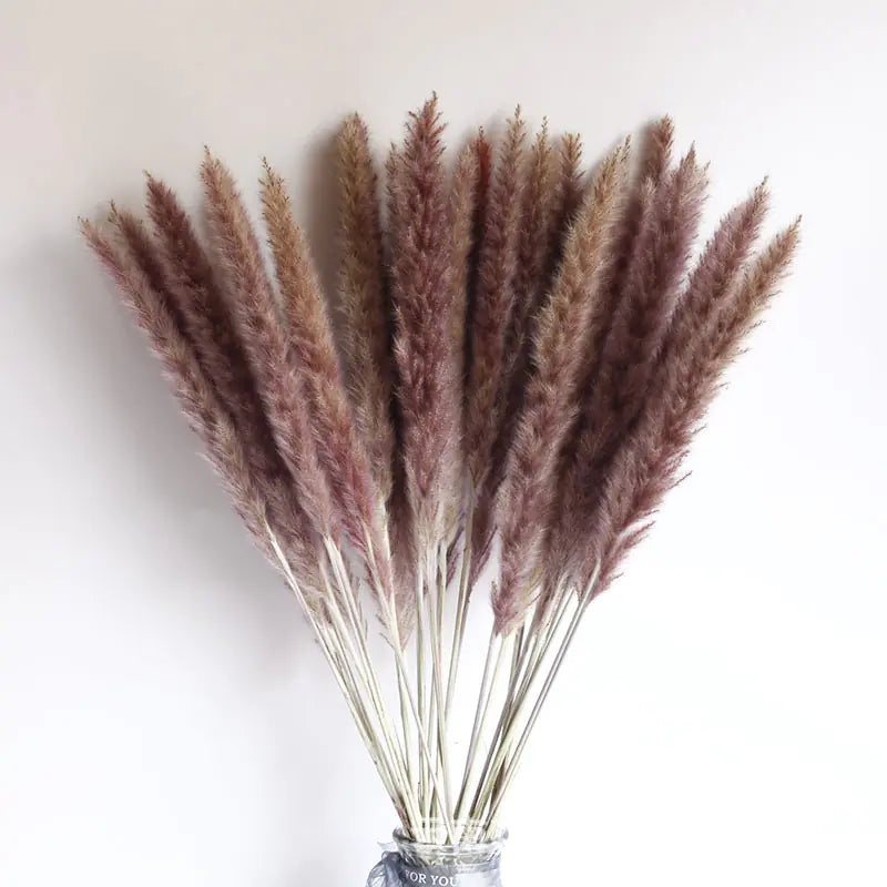 Pampas bouquet flat lay with rustic props - Living Abroad Creations