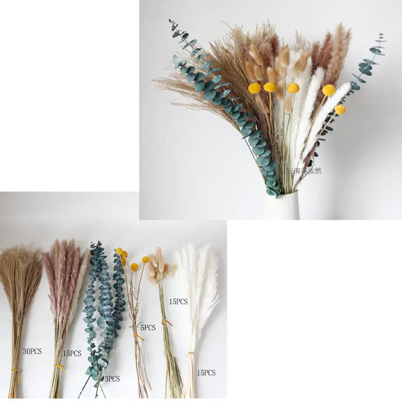 Pampas grass styled for rustic interior shelf - Living Abroad Creations