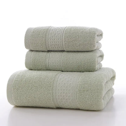 Absorbent towel set in bean green by Living Abroad Creations