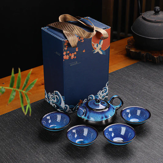 Artistic Ceramic Tea Set in gift box – Living Abroad Creations