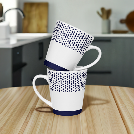 Detailed front view of elegant 12oz  ceramic Latte mug for tea or coffee – Living Abroad Creations