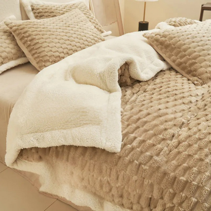 Golden velvet Camel fleece set from Living Abroad Creations