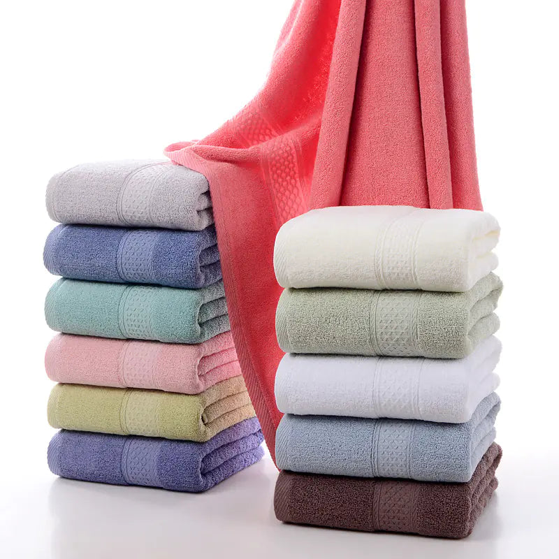High-quality cotton towels laid out in bathroom – Living Abroad Creations