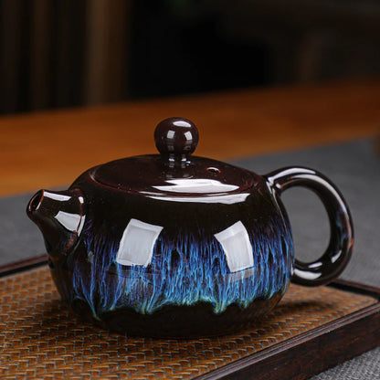 Kiln-glazed ceramic teacups and teapot – Living Abroad Creations