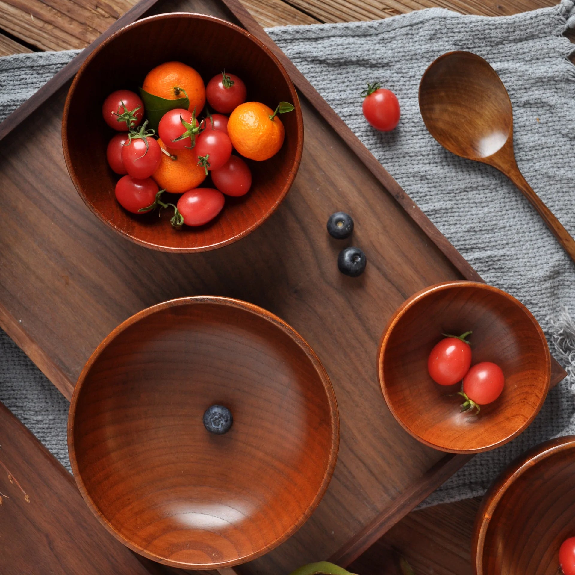Living Abroad Creations Japanese Jujube Wood Bowls top view