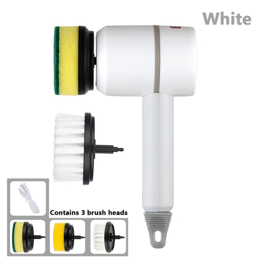 Living Abroad Creations Spin Scrubber – Waterproof Electric Brush for Kitchen & Bathroom Cleaning - White