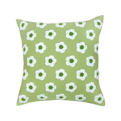 Living Abroad Creations daisy throw pillow with green accents 