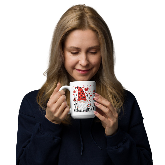 Living Abroad Creations lovers day gnome mug right view – BPA-free ceramic, vivid prints 15oz