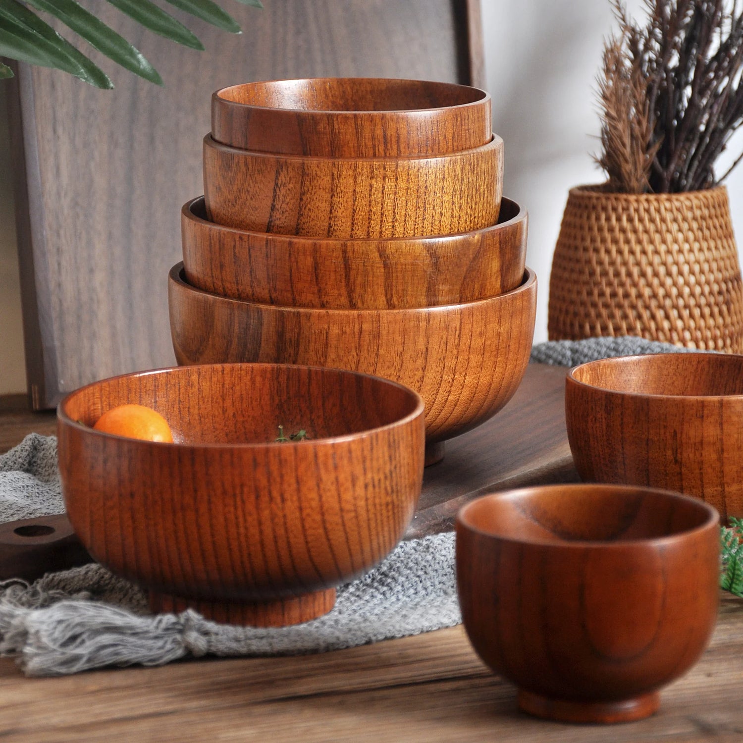 Living Abroad Creations polished jujube wood salad bowls