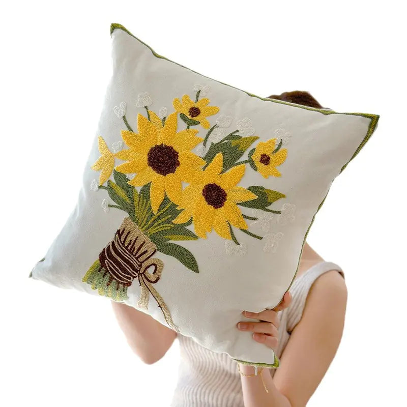 Living Abroad Creations sunflowers embroidery design close-up