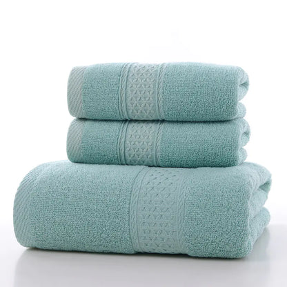 Premium cotton towel with clean hem by Living Abroad Creations Lake Blue