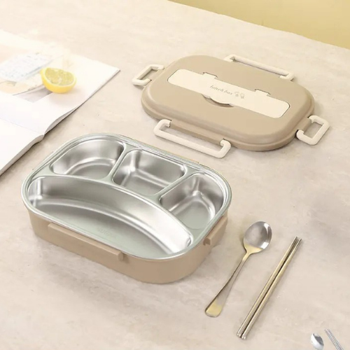 School lunch bento box by Living Abroad Creations Brown